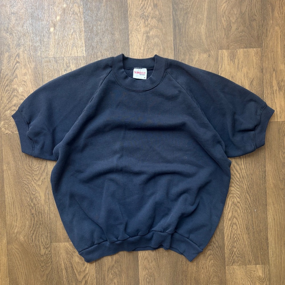 Vtg 1990s Sunbelt Made in Usa Short Sleeve Raglan Pullover Crewneck Sweatshirt